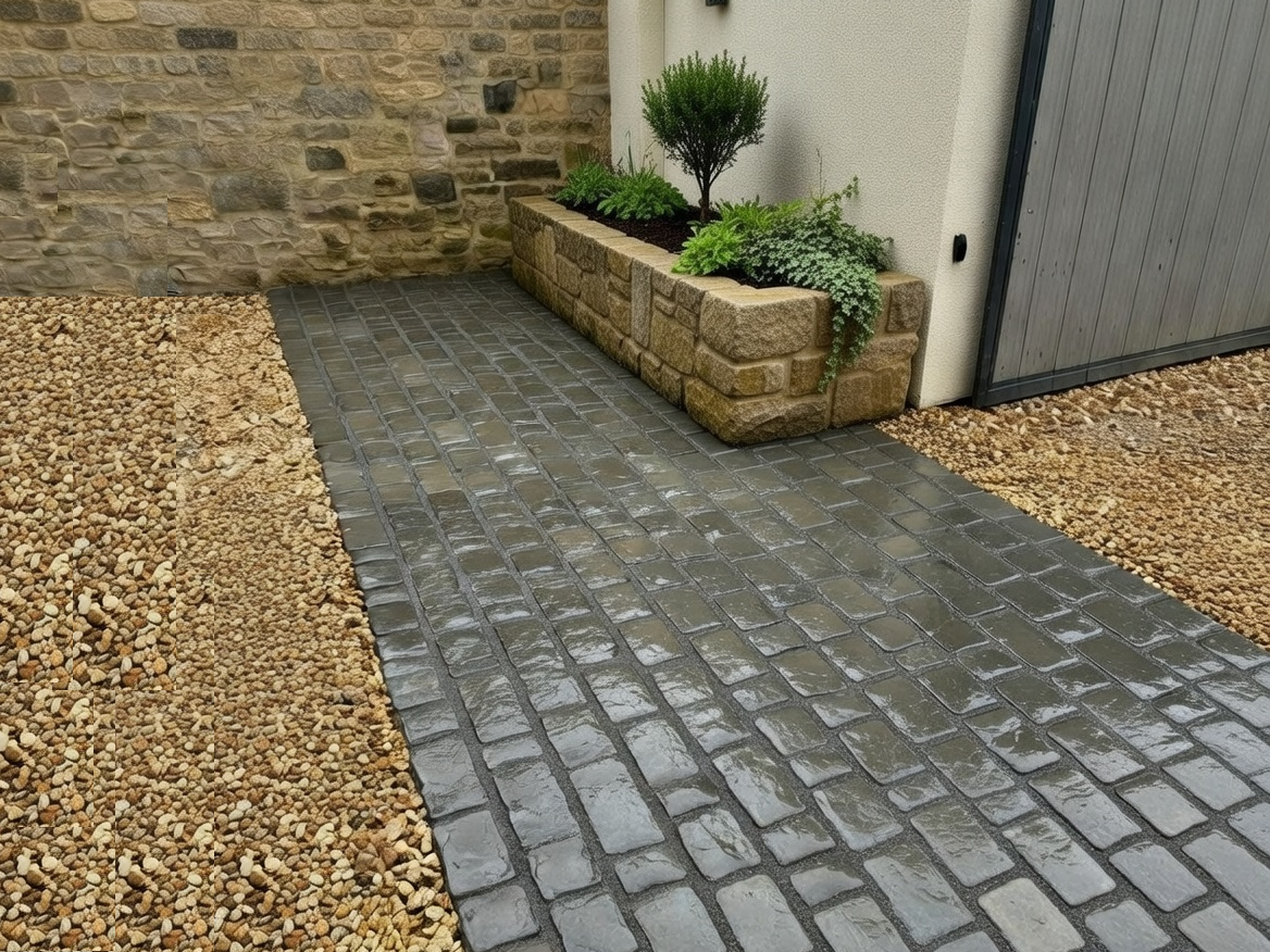 Pathset in Grey- green rumbled strip1